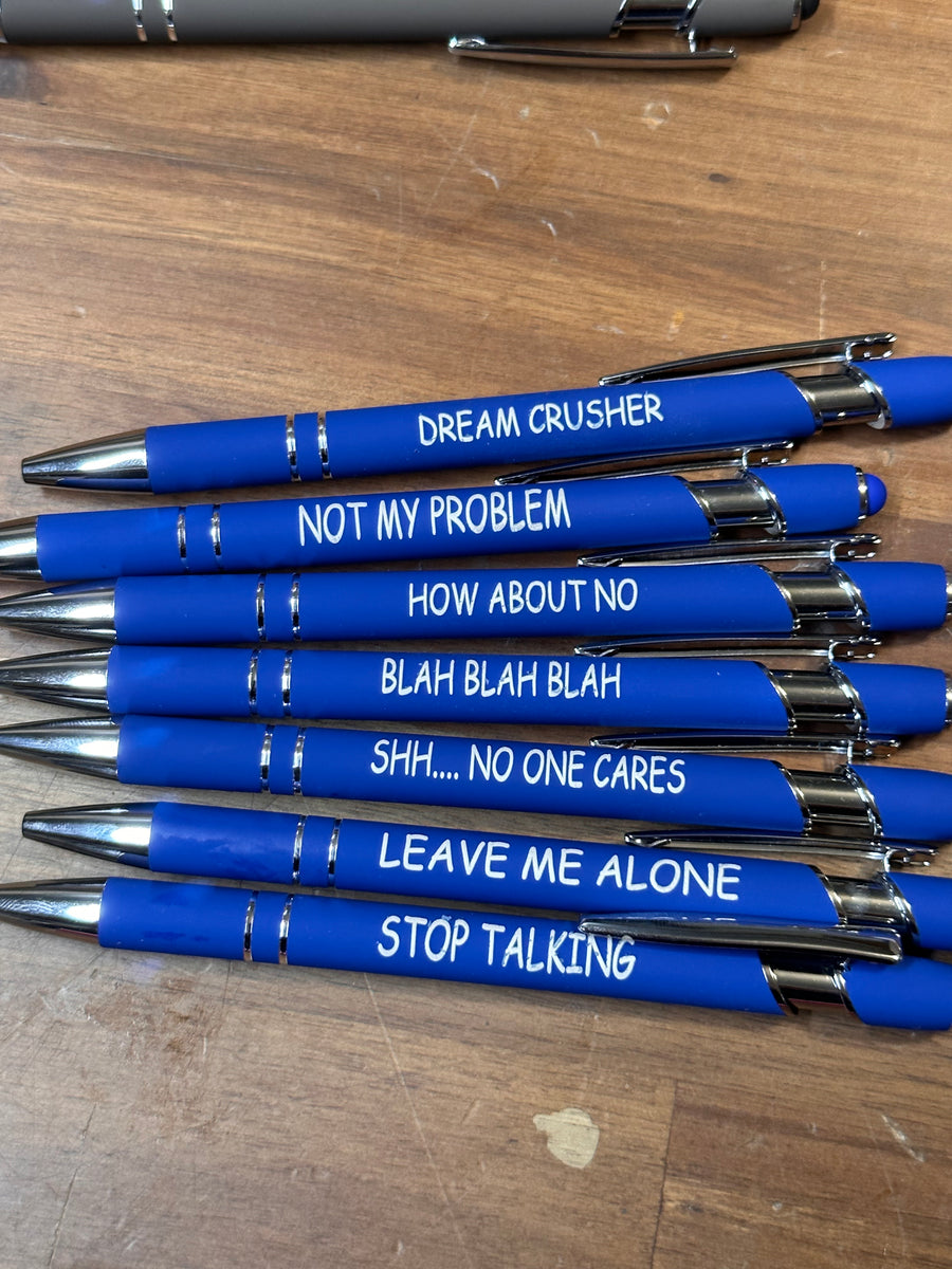  Snarky Office Pens/Set of 5 Funny Pens/Vibrant Ink