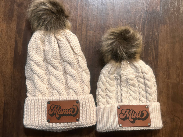 Mama and Mini Beanie set