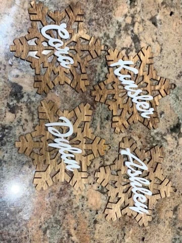 Personalized Snowflake Christmas Ornaments