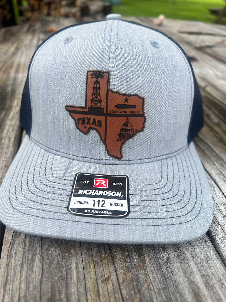 Texas Leatherette Patch Hat - Oil Field – 247laserdesigns