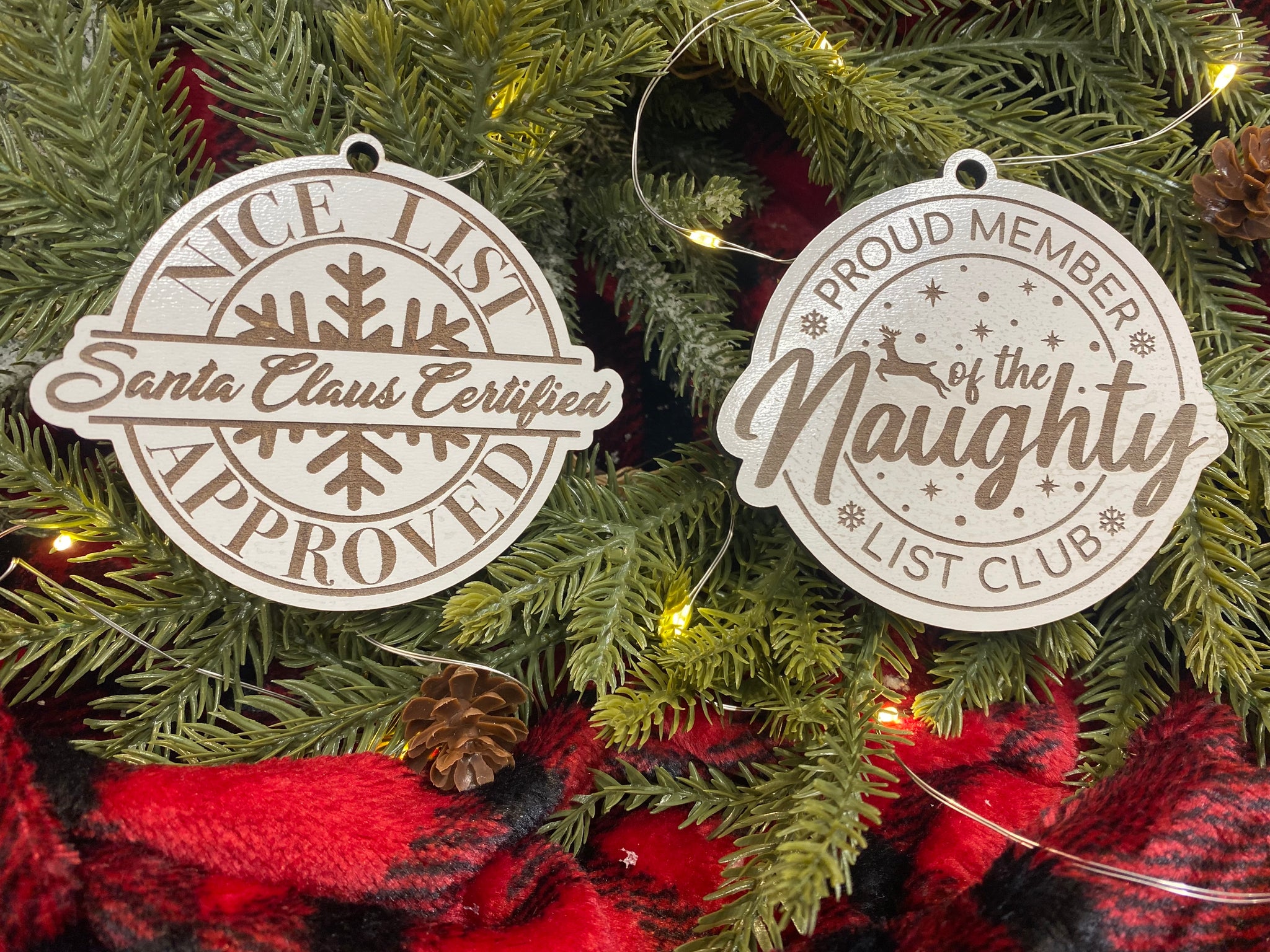 Naughty or Nice Christmas Ornaments