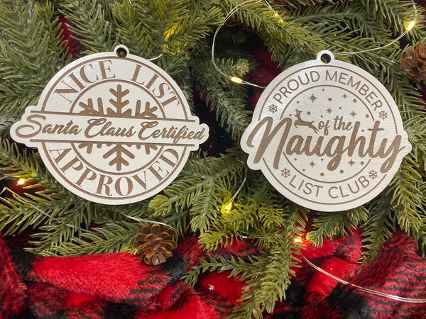 Naughty or Nice Christmas Ornaments