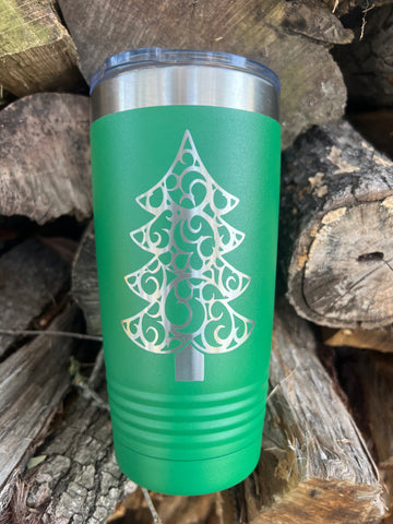 Swirly Christmas Tree Insulated Tumbler